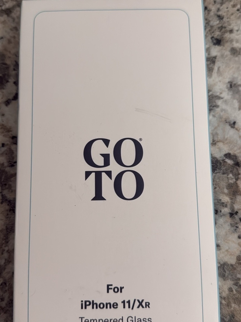 Go-To White & Navy Tempered Glass Screen Protector Packaging